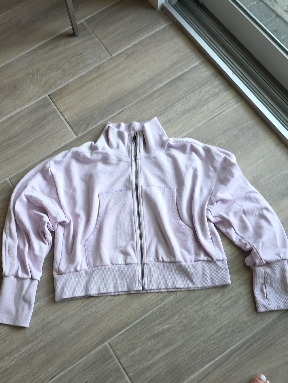 Free People Movement Light Pink Zip-Up Cropped Jacket